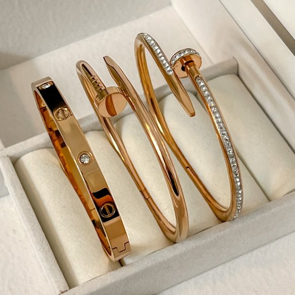 Rose Gold Bangle Bracelet For Girls and Women - Picture 10 of 13